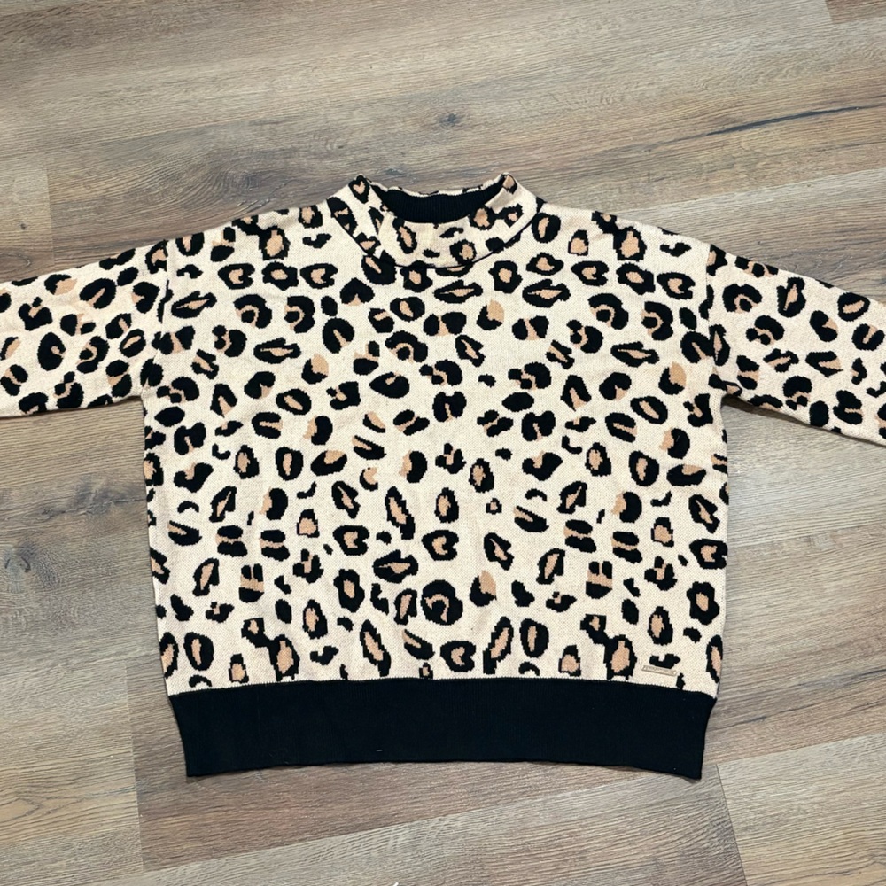 Rino & Pelle Leopard Print Sweater with Black Accents